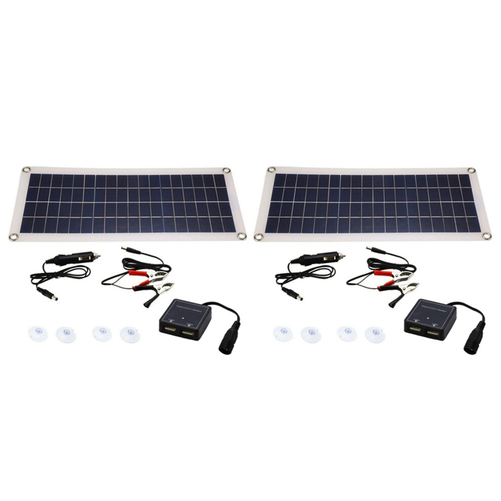 2X 8W 12V Dual Usb/ Flexible Solar Panel Efficient Car Battery Charge Camping 6032705795084