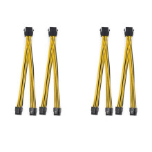 4 Pces Cpu 8 Pinos Fêmea 1 um 2 Macho 4 + 4 Pinos Y Divisor Cabo de AlimentaçãO 18 Awg 20 cm
