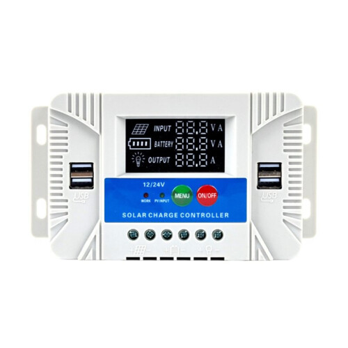 40A PWM/MPPT Solar Controller 12/24V Auto Detect with LED Display for Efficient Battery Management Solar Power Manager 1