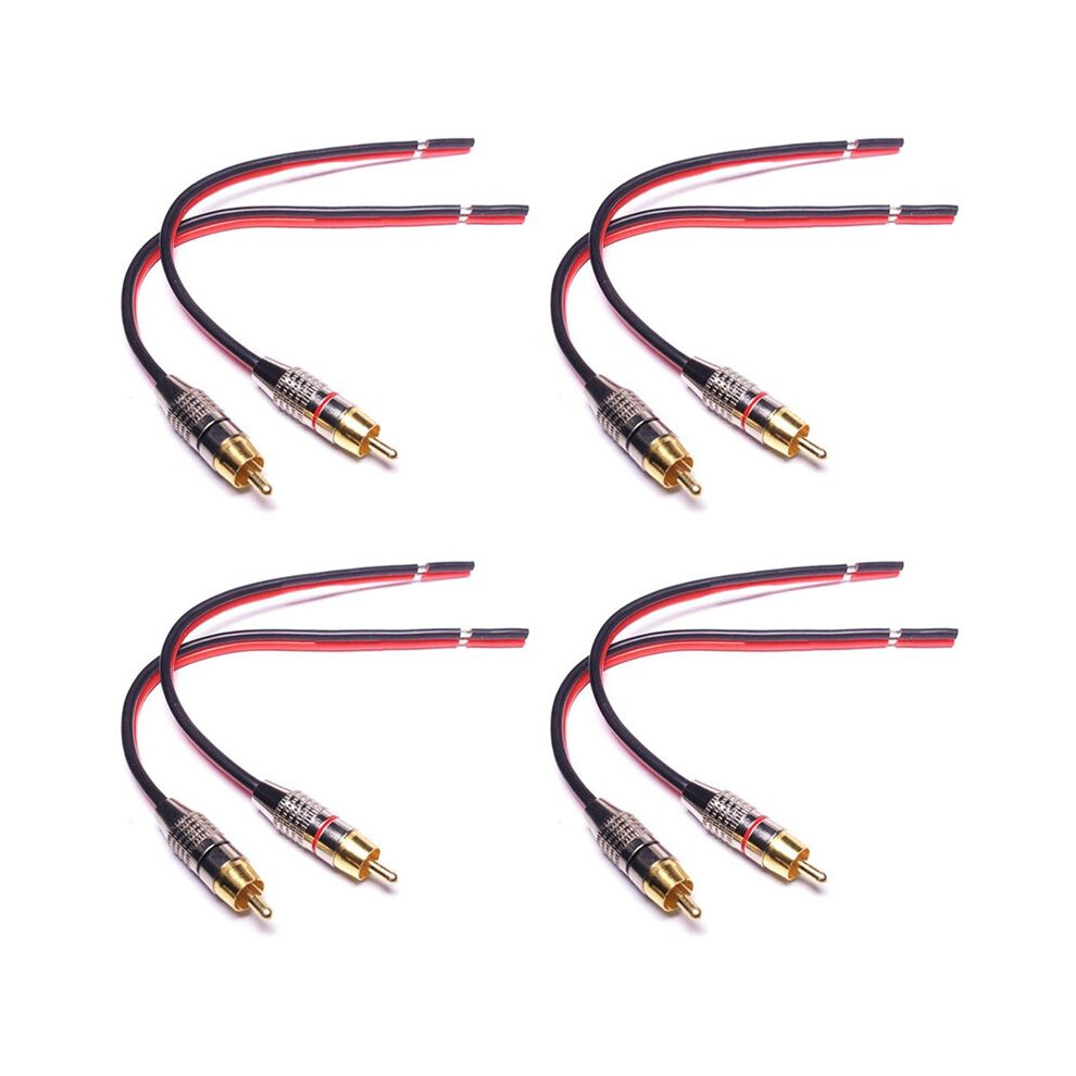 4X Speaker Cables To Rca Plugs Adapter, 2-Channel (1 Foot) 6032309186851