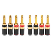Connettore per Amplificatore Placcato Oro in Rame Puro da 8 Pezzi per Altoparlante Hifi per Spina Jack A Banana Femmina