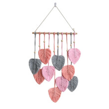 Liść Macrame Wall Hanging Boho Room Home Decor Tkany Estetyczny Gobelin śCienny Home Room Dekoracje śLubne RóżOwy