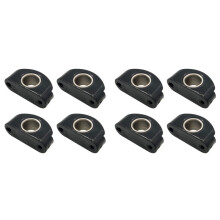 Marine Boat Fairlead Svart Nylon Bullseyes 12 mm 1/2Tum ROSTFRITT STÅLINSTÄLLNING, Remskiva för Båtar, 8st