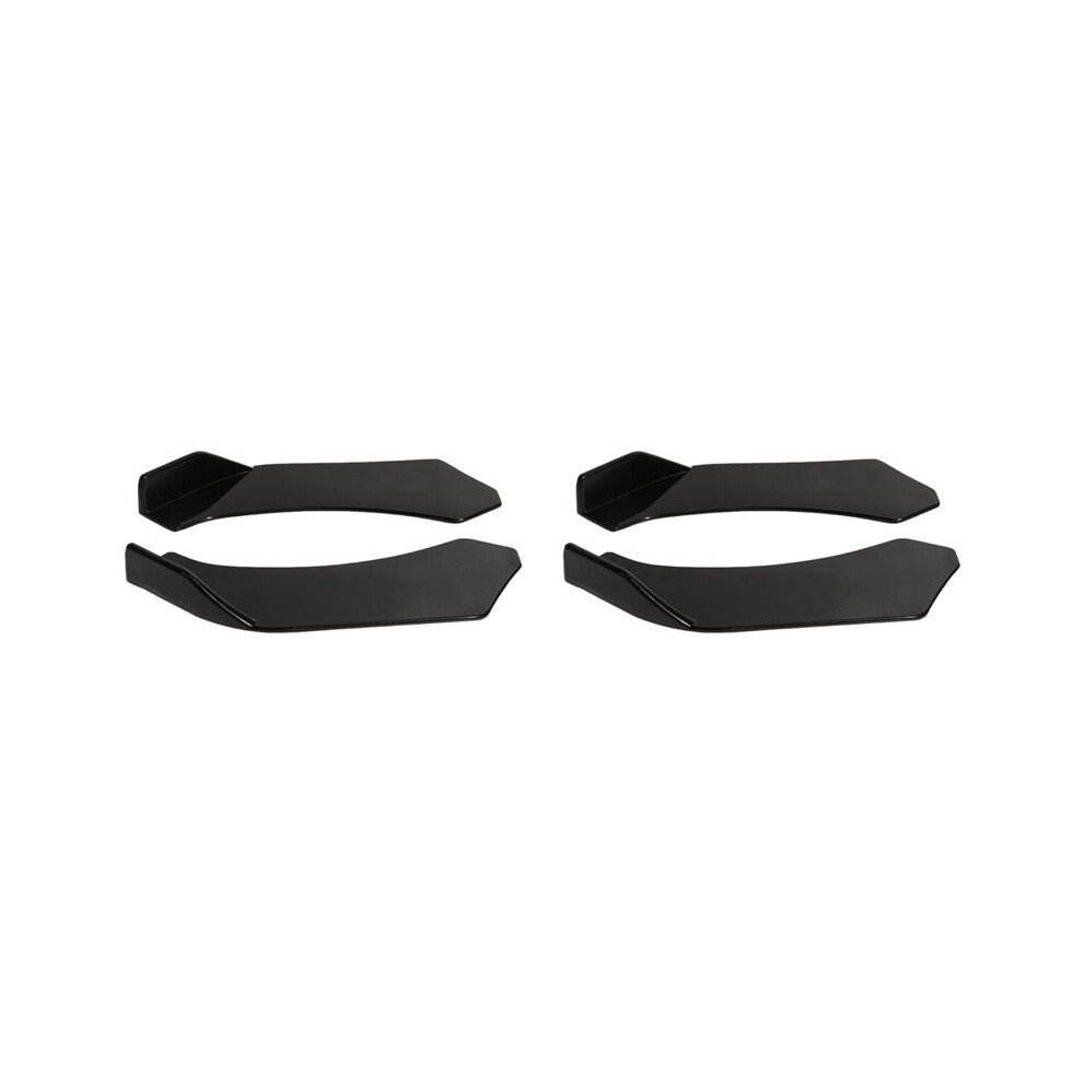 4Pcs Universal Car Front Shovel Bumper Lip Splitter Chin Abs Spoiler Black 6031067475795