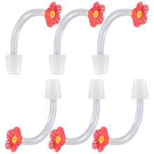 Tube d'alimentation pour colibris, 6 pièces,-Fleurs rouges