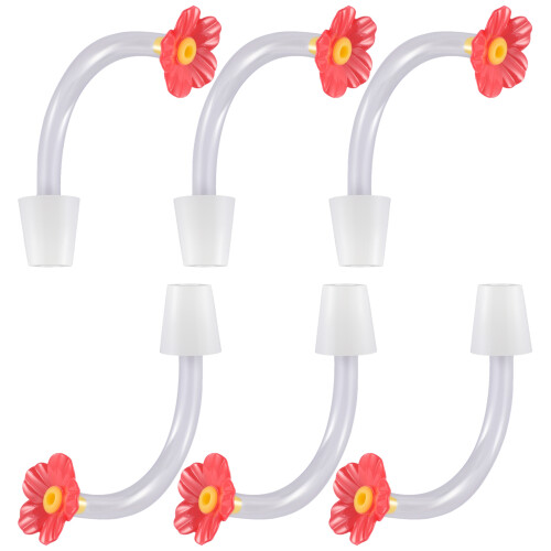 Tube d'alimentation pour colibris, 6 pièces,-Fleurs rouges