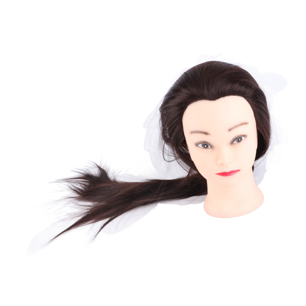 Unisex Brown 24In Salon Hairdressing Practice Head Mannequin With Clamp Holder,