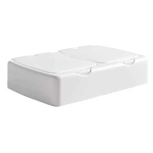 Scatola per cotton fioc a due scomparti, plastica, coperchio, da viaggio 2