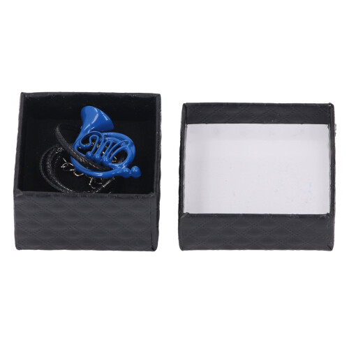 Collier bleu en forme de cor français miniature réglable 1