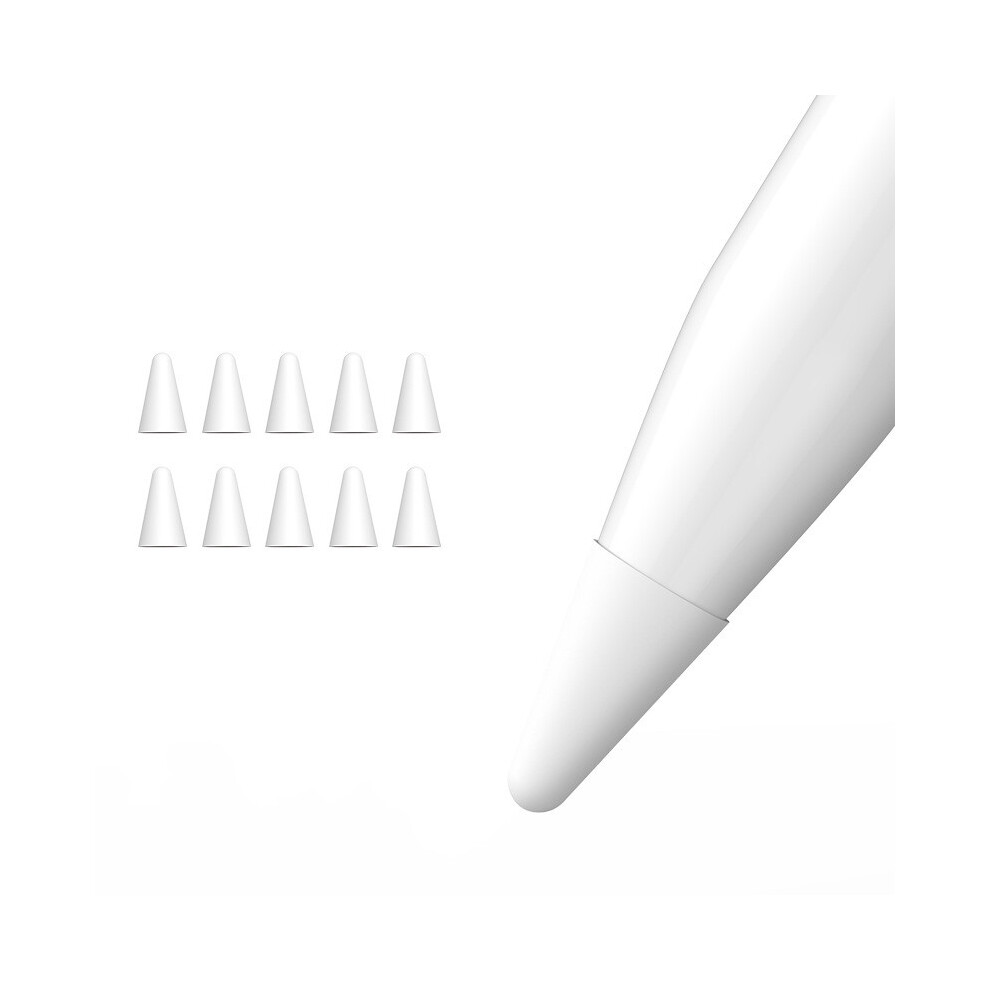 10Pcs Silicone Replacement Tip Case Protective Cover For Pencil 1St 2Nd Touchscreen Stylus Pen Case White 6033868745831