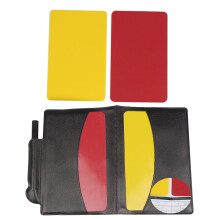 Portadocumenti portatili, cartellini rossi e gialli con kit da arbitro professionale, per partite di calcio e sessioni di allenamento.