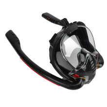 masque de plongée intégral noir avec support pour caméra, anti-buée, taille L/XL