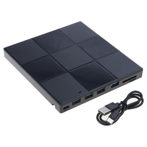 Fast Speed USB 3.0 DVD Writer Reader with Integrated Card Slots