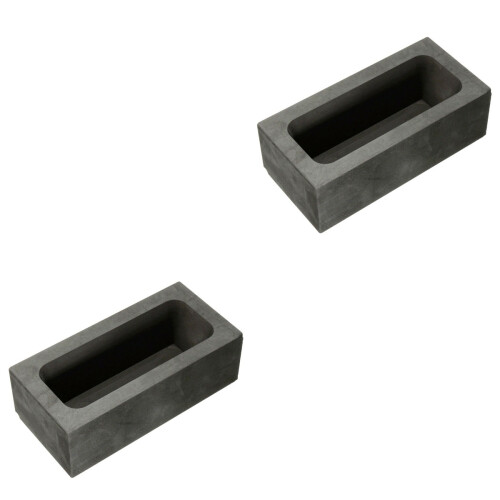 2Stk Graphitgießform Ingot Schmelzform Schwarz Labor Gießform 2