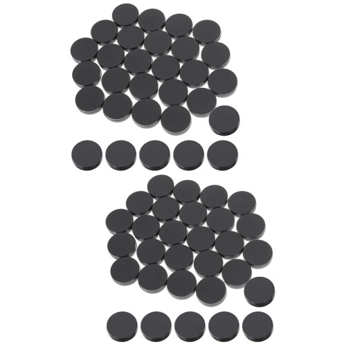 60Stk Runde Schwarze Kunststoff Backgammon Spielsteine Für Kinder 1