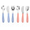6Pièces Ensemble Couverts Bébé Acier Inoxydable Multi Usage Colorés 1