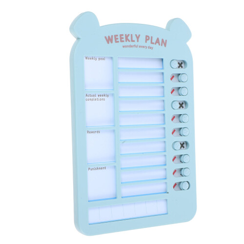 3Pcs Kids Planning Boards Blue Daily Habit Tracker and Schedule Chart 2