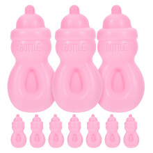 50Pcs Pink Doll Feeding Bottles Small Miniature Baby Shower Favors
