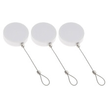 4Sets Durable Retractable Security Cable Locks White Steel Rope Lock