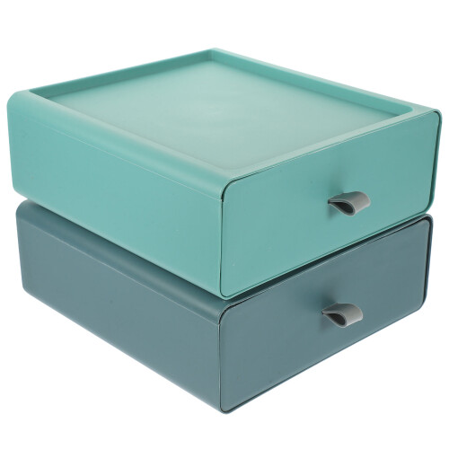 4Pcs Multi-Use Plastic Drawer Storage Box Office Organizer 2