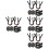 8Sets Protective Safety Hat Liners with Chin Strap and Sweatband Black 8