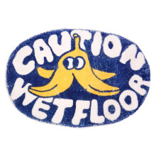 Cute Cartoon Banana Bathroom Rug, Soft Blue 60x90 cm Bath Mat, Area Rug, Floor Doormat Decor