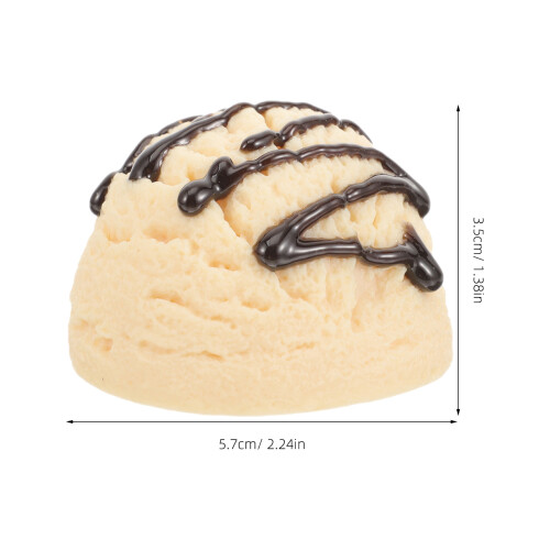 4Pcs White Faux Ice Cream Scoops Artificial Display Decoration 1