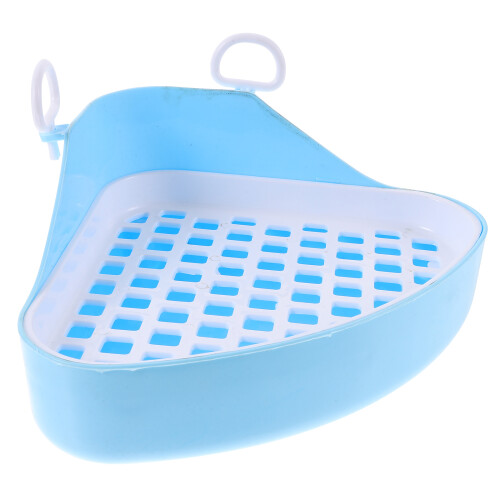 3Pcs Sky-Blue Plastic Triangle Small Animal Litter Box for