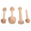 4Sets Beige Wooden Egg Tart Mold Tamper Double-Sided DIY Baking Tools 2