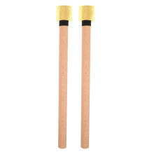 1Pair Wooden Bass Drum Mallets with Rubber Tips Quiet Practice Sticks