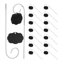 1Set Black Acrylic Plant Tags with Metal Hooks Writable Garden Markers