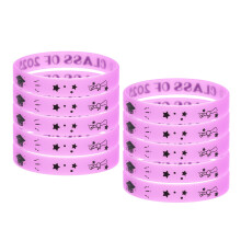 40Pcs Elastic Purple Silicone Glow Wristbands Class of 2025 Keepsake