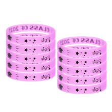 20Pcs Elastic Purple Silicone Luminous Wristbands Graduation Keepsake