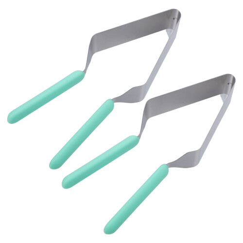 4Pcs Green Cake Cutting Device Stainless Steel Pastry Server Tool
