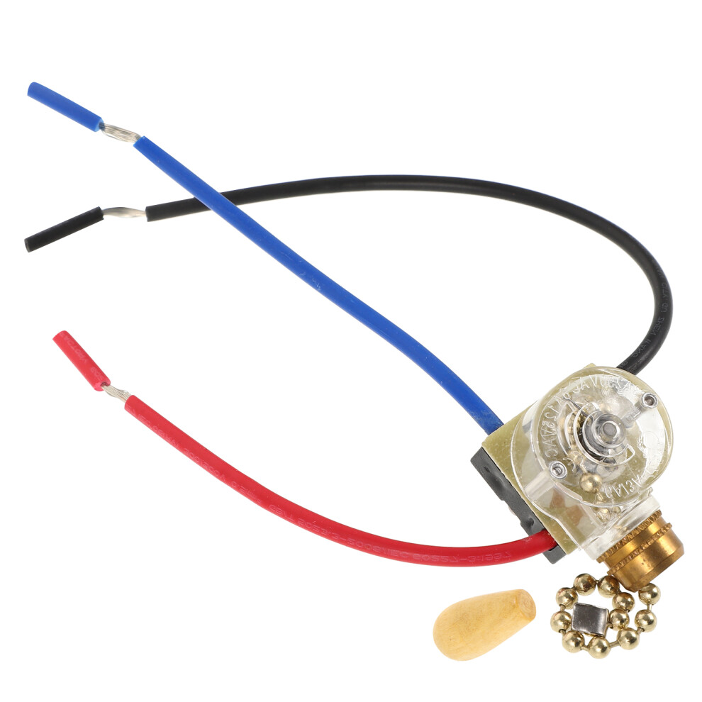 3Pcs Durable Golden Ceiling Fan Light Pull Chain Switch Replacement 032444220157
