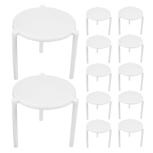 200Pcs Stable Plastic Pizza Tripod Braces Anti-Stick Fixing Rack White