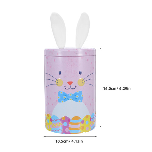 Pink Bunny Decorative Tin Container with Lid for Sweets Storage 2