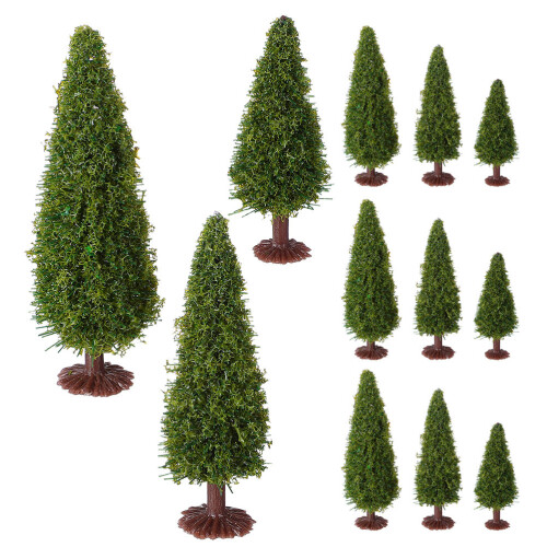 60Pcs Durable Plastic Model Trees Green for Scenic Train Layouts Decor 1