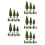 60Pcs Durable Plastic Model Trees Green for Scenic Train Layouts Decor 5