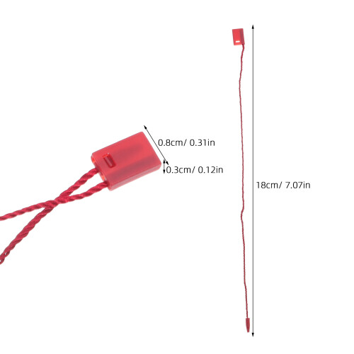 1000Pcs Plastic Tag Strings Snap Lock Loop Durable Dark Red for Stores 2