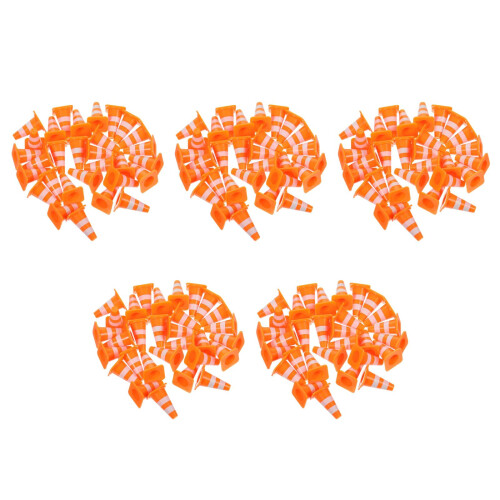 150Pcs Interactive Mini Traffic Signs and Cones Orange for Children 2