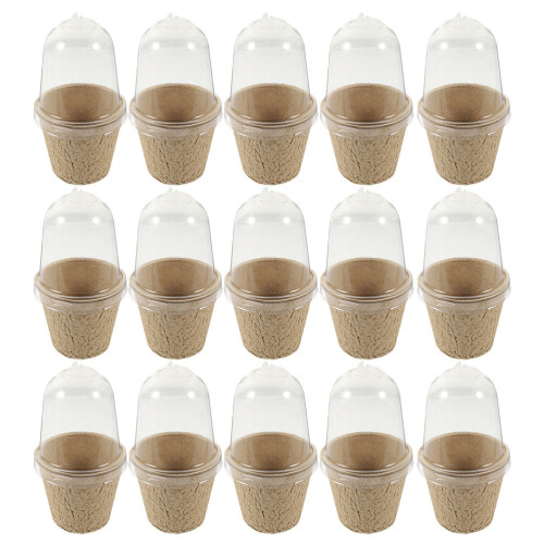 80Pcs Starter Pots Light Brown Pulp for Garden
