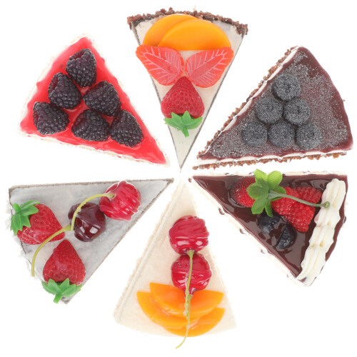 24Pcs Realistic Simulation Cake Models Soft PU Plastic Fake Food Props