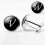 3Pcs Mens Black Glass Collar Button Cuff-Link Copper Electroplated Set 5