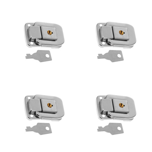 4Pcs Silver Small Hasps for Suitcase Box Lock Toggle Latches Durable 2