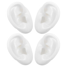 8Pairs Silicone Piercing Practice Ear Models White Simulation Training