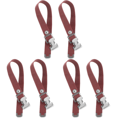 6Pcs Adjustable Brown Drywall Stilts Foot Band Replacement Straps 2