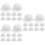 30Pcs ABS Mini White Decorative Cap for Dolls and Crafts 9