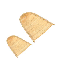 4Pcs Light Brown Bamboo Dustpan Wall Hanging Creative DIY Art Pendants