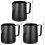 6Pcs Black Stainless Steel Cappuccino Pitcher Cups with Precise Scale 3